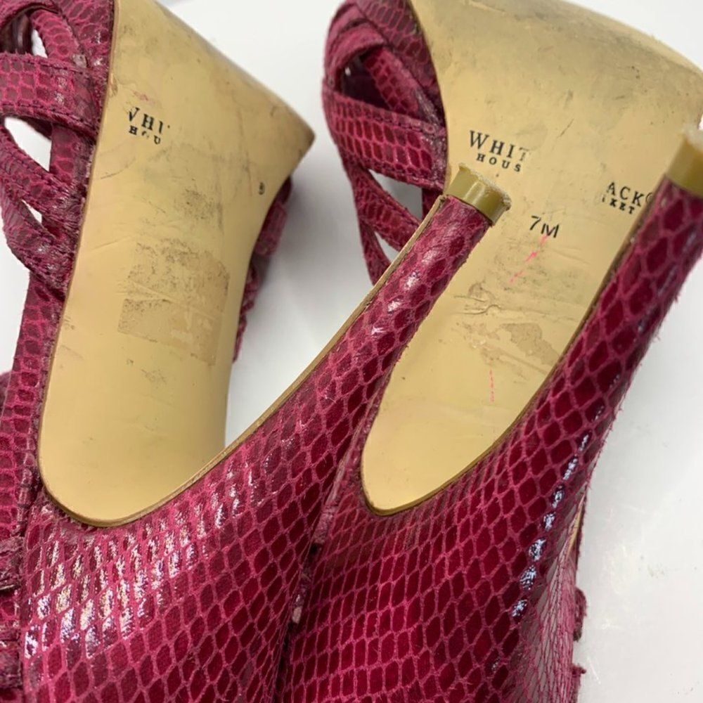 White House Black Market Pink Snakeskin Slingback 4.5 Heel - Picture 6 of 6